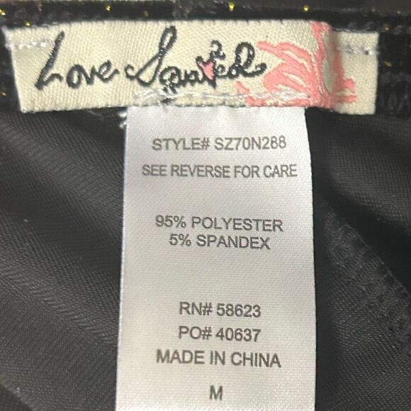 Love Squared Fit & Flare Cocktail Dress Womens Medium Black Strappy Back Sparkly - Picture 15 of 16